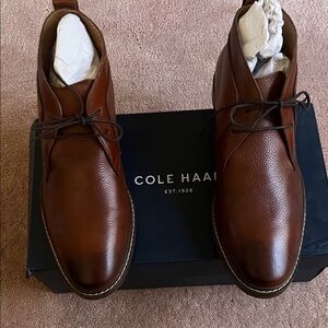 Cole Haan Men's Brown Leather Chukka Boots